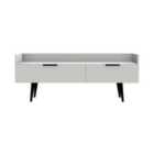 Ready Assembled Hirato Media Console Unit - Grey Matt and White