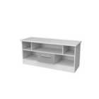 Ready Assembled Indices Open Tv Unit - Grey and White