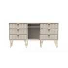 Ready Assembled Cuba 6 Drawer Tv Unit With Legs - Kashmir Matt
