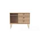 Ready Assembled Copenhagagen 3 Drawer Tv Unit With Legs - Bardolino Oak