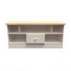 Ready Assembled Wilcox Open Tv Unit - Kashmir Ash and Oak