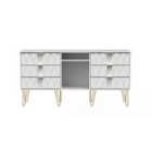Ready Assembled Copenhagagen 6 Drawer Tv Unit With Legs - White Matt
