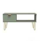 Ready Assembled Hirato 1 Drawer Coffee Table -Reed Green
