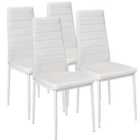 Tectake 4 Dining Chairs Synthetic Leather - White
