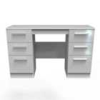 Ready Assembled Indices Kneehole Dressing Table - Grey/White