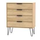 Ready Assembled Hirato 4 Drawer Chest - Nabraska Oak