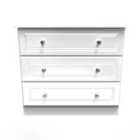 Ready Assembled Berryfield 3 Drawer Chest - White Gloss