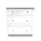 Ready Assembled Berryfield 3 Drawer Deep Chest - White Gloss