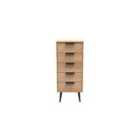 Ready Assembled Hirato 5 Drawer Locker - Nabraska Oak