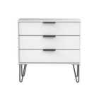 Ready Assembled Hirato 3 Drawer Chest - White Matt