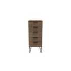Ready Assembled Hirato 5 Drawer Locker - Carini Walnut