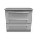 Ready Assembled Edina 3 Drawer Chest - Grey Matt