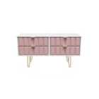 Ready Assembled Cuba 4 Drawer Bed Box - Kobe Pink and White