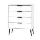 Ready Assembled Hirato 4 Drawer Chest - White Matt