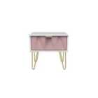 Ready Assembled Copenhagagen 1 Drawer Locker With Legs - Kobe Pink and White