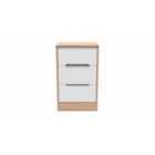 Ready Assembled Barquero 3 Drawer Locker - White Matt and Bardolino Oak