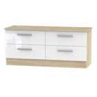 Ready Assembled Indices 4 Drawer Bed Box - White and Bardolino Oak