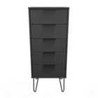 Ready Assembled Hirato 5 Drawer Locker - Graphite
