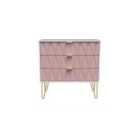 Ready Assembled Copenhagagen 3 Drawer Chest - Kobe Pink and White