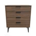 Ready Assembled Hirato 4 Drawer Chest - Carini Walnut