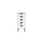 Ready Assembled Hirato 5 Drawer Locker - White Matt