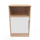Ready Assembled Barquero Open Drawer Locker - White Matt and Bardolino Oak