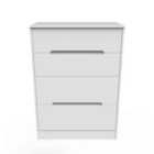 Ready Assembled Barquero 4 Drawer Deep Chest - White Matt