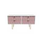 Ready Assembled Copenhagagen 4 Drawer Bed Box - Kobe Pink and White