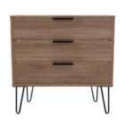Ready Assembled Hirato 3 Drawer Chest - Carini Walnut