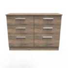 Ready Assembled Indices 6 Drawer Midi Chest - Vintage Oak