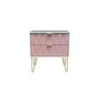 Ready Assembled Copenhagagen 2 Drawer Midi Chest - Kobe Pink and White