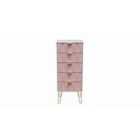 Ready Assembled Copenhagagen 5 Drawer Locker - Kobe Pink and White