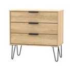 Ready Assembled Hirato 3 Drawer Chest - Nabraska Oak