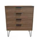 Ready Assembled Hirato 4 Drawer Chest - Carini Walnut