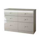 Ready Assembled Zodian 6 Drawer Midi Chest - Kashmir Gloss