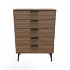 Ready Assembled Hirato 5 Drawer Chest - Carini Walnut