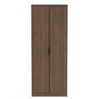 Ready Assembled Hirato Tall Plain Wardrobe - Carini Walnut