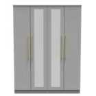 Ready Assembled Waltham Tall 4 Door Wardrobe - Dust Grey