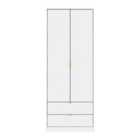 Ready Assembled Copenhagagen Tall 2 Drawer Wardrobe - Marble