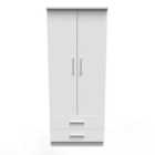 Ready Assembled Fourrisse 2ft6in 2 Drawer Wardrobe - White Matt