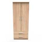 Ready Assembled Fourrisse 2ft6in 2 Drawer Wardrobe - Bardolino Oak