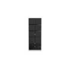 Ready Assembled Cuba Tall 2 Drawer Wardrobe - Deep Black and White