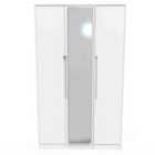 Ready Assembled Barquero Tall Triple Mirrored Wardrobe - White Matt