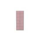 Ready Assembled Cuba Tall Plain Wardrobe - Kobe Pink and White