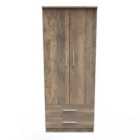 Ready Assembled Indices 2ft6in 2 Drawer Wardrobe - Vintage Oak