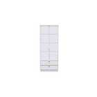 Ready Assembled Cuba Tall 2 Drawer Wardrobe - White Matt