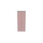Ready Assembled Copenhagagen Tall 2 Drawer Wardrobe - Kobe Pink and White