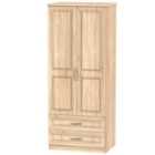Ready Assembled Devon 2ft6in 2 Drawer Wardrobe - Bardolino Oak
