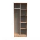 Ready Assembled Cuba Tall Open Wardrobe - Bardolino Oak