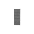 Ready Assembled Cuba Tall 2 Drawer Wardrobe - Dust Grey